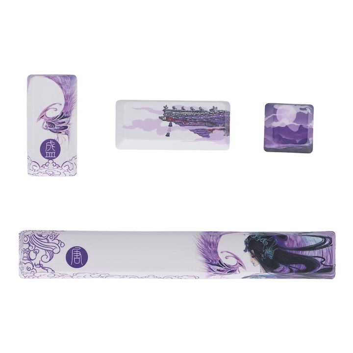 Set de 108 capace de tastatura PBT, Jormftte, design ergonomic, tema fantoma, inaltime OEM, multicolor