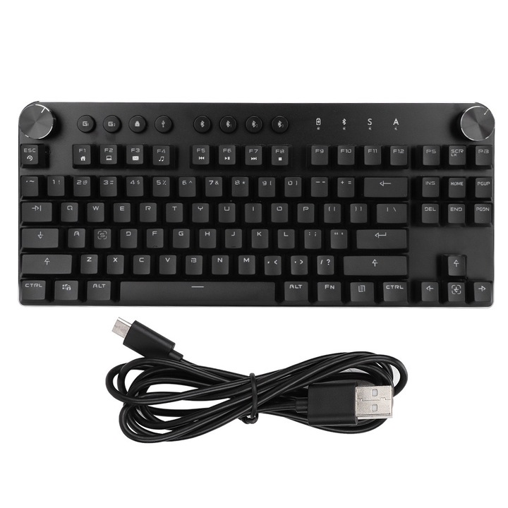 Tastatura wireless Bluetooth Jormftte, 10inch, metalica, portabila, verde deschis