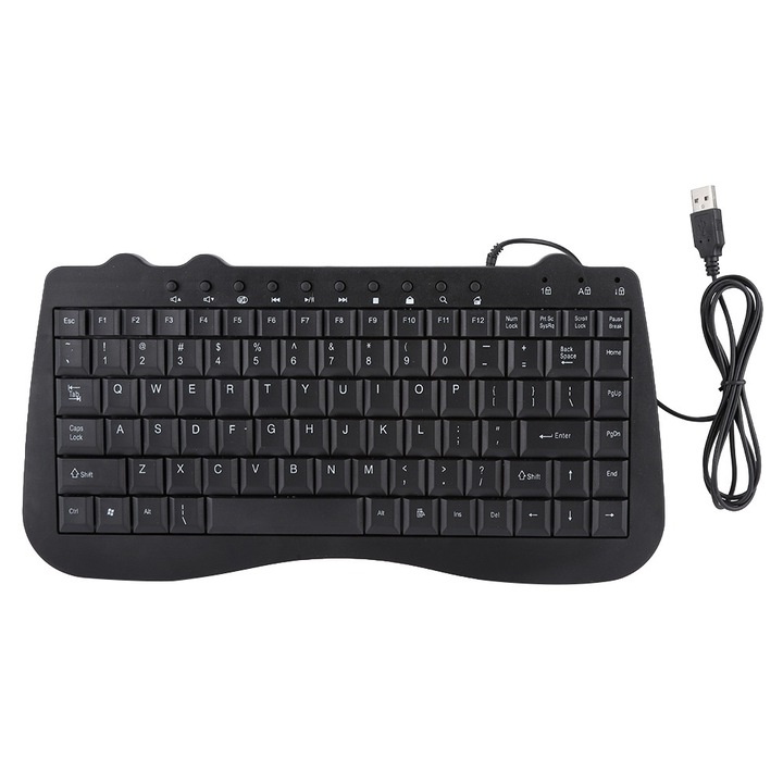 Tastatura mini USB 2 in 1 cu trackball, Jormftte, wireless 4G, QWERTY, design ultra-usor, pentru Windows
