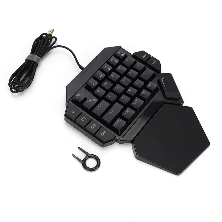 Tastatura Jormftte mecanica mini, 61 taste, design ergonomic, rezistent la uzura, alba, cablu Type-C