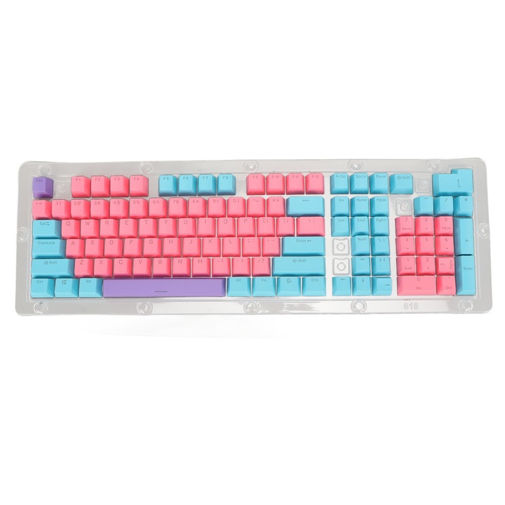 Tastaturi cu 132 de taste ABS OEM Supramulare inaltime Turnare prin injectie Design ergonomic Tastaturi pentru tastaturi DIY Litere transparente violet albe