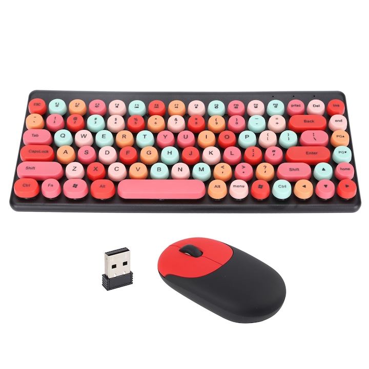 Set 104 capace retro pentru tastatura, Jormftte, ABS, rezistente la uzura, negru