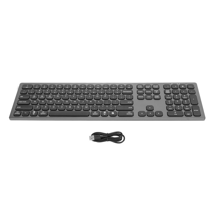 Tastatura wireless Jormftte mini 78 taste ultra subtire portabila alba, compatibila cu iOS, Android, Windows