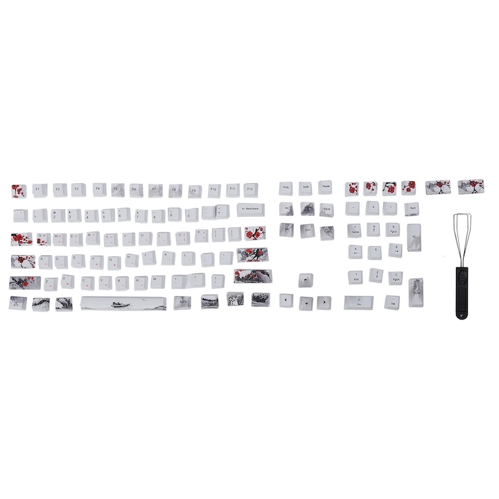 Set de 108 capace de taste mate Jormftte, pentru tastaturi mecanice 61/87/104, portocalii
