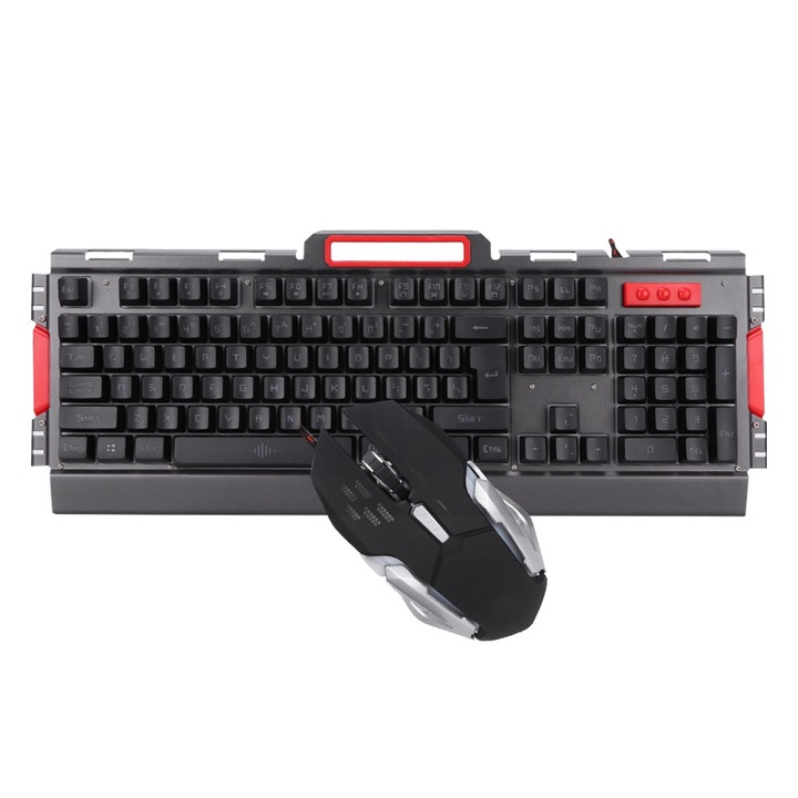 Capace tastatura 117 taste, Jormftte, doua culori, design ergonomic, rezistente la uzura, albastru inchis cu litere albe