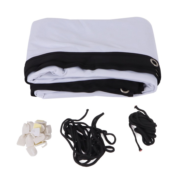 100 hüvelykes vetítővászon, hosszú cipzáras, poliészter anyag, 16:9, hordozható, sugárzásgátló, 221x124 cm