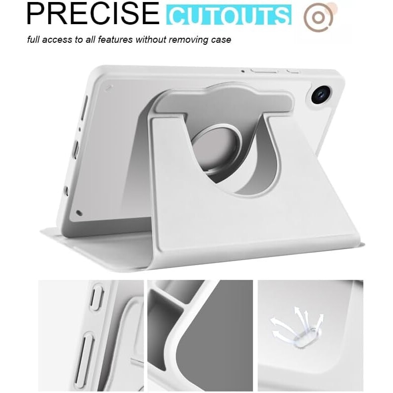 Husa pentru tableta Samsung Galaxy A9 8.7" cu stand Rotativ, suport S-Pen - Gri