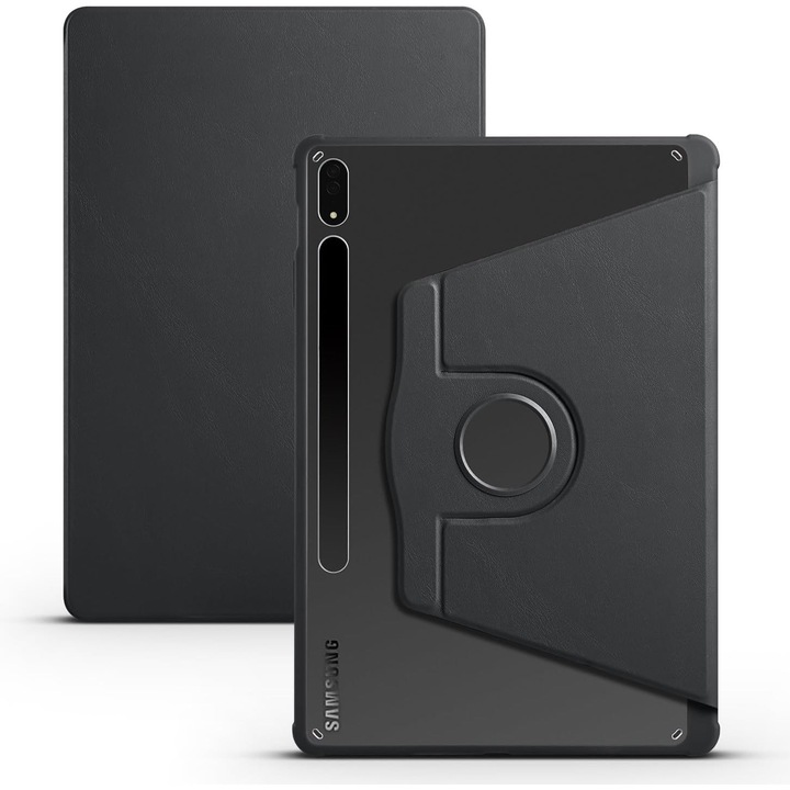 Samsung Galaxy Tab S10 FE (2025) / S9 FE 10,9" tok forgatható állvánnyal, intelligens borítással, S-toll tartóval - fekete