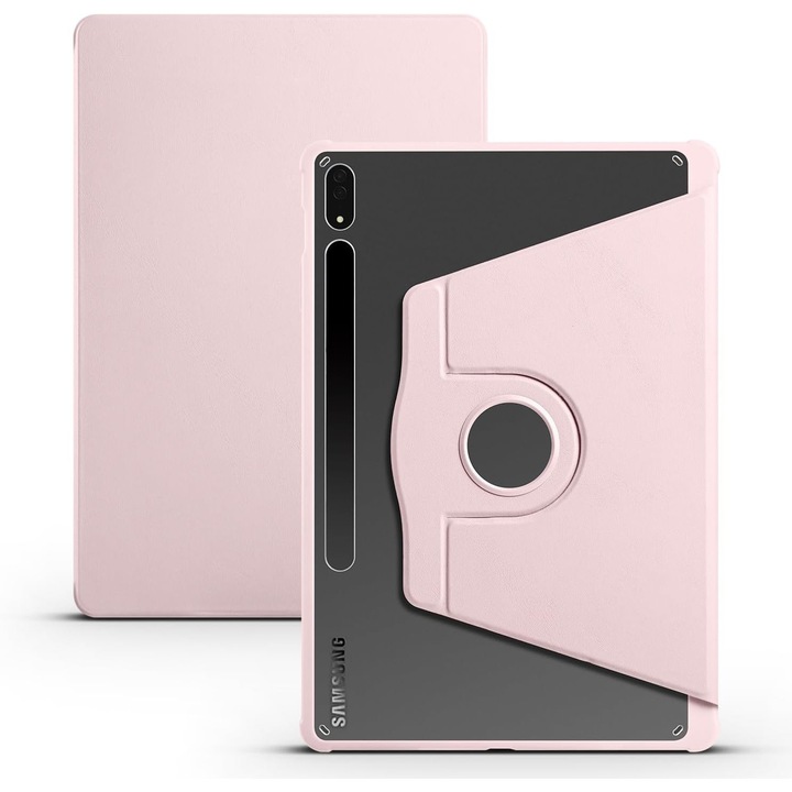 Калъф за Samsung Galaxy Tab S10 FE (2025) / S9 FE 10.9" с въртяща се стойка, Smart Cover, държач за S-Pen - Розов