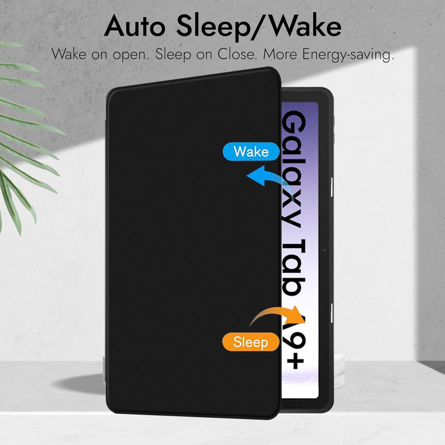 Husa pentru Samsung Galaxy Tab A9+ Plus 11.0" cu stand Rotativ, Smart Cover, suport S-Pen - Negru