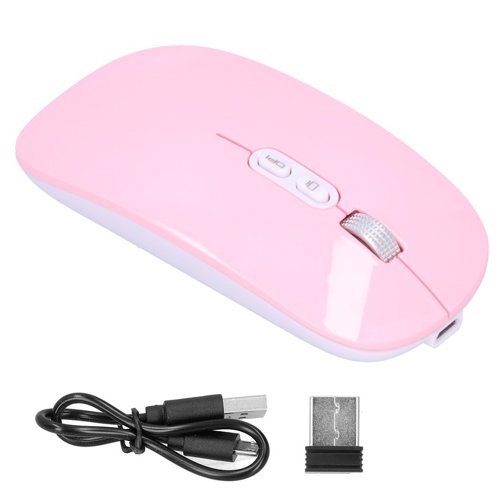 Безжична мишка Mmgoqqt, бяла, 2.4Ghz/Bluetooth 5.0, 3 DPI нива, 5 бутона