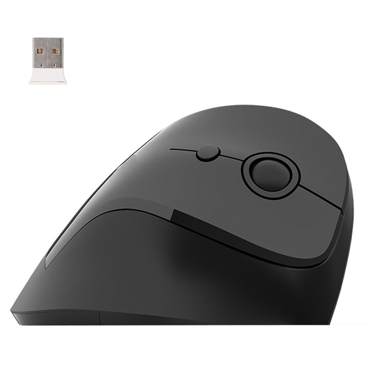 Jormftte I720 vezeték nélküli egér, 800DPI/1200DPI/1600DPI, fekete