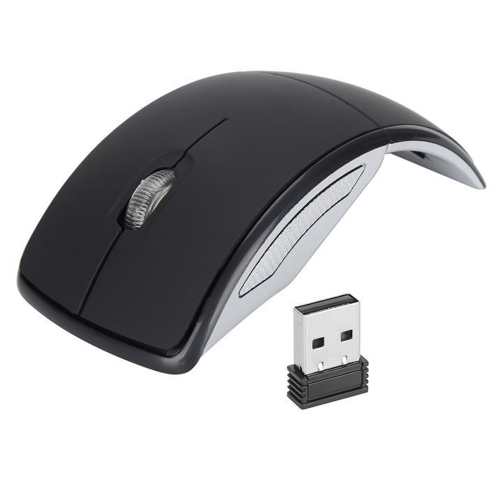 Jormftte vezeték nélküli ergonomikus egér, optikai technológia, fekete, mini