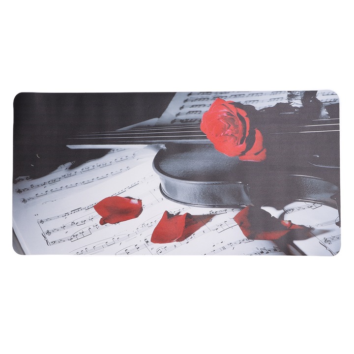 Egérpad Jormftte, PU bőr, 300x600x2mm, kopásálló, könnyen tisztítható, virágmintás