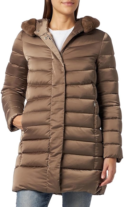Geox W CHLOO Long Parka яке с пълнеж от пух, Кафяв, M-L