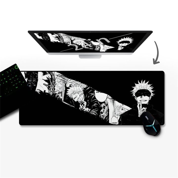 Mouse Pad Anime BGHYHYHI, 90x40cm, cauciuc natural, impermeabil, antiderapant