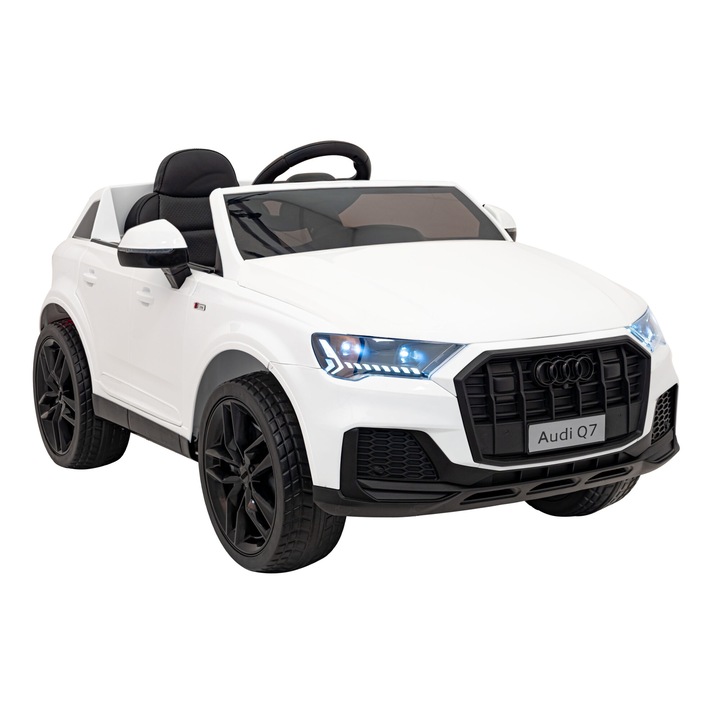 Masina electrica pentru copii AUDI Q7 NEW LIFT 12v cu 2 motoare, mp3, telecomanda 2.4G, scaun din piele, roti cauciuc