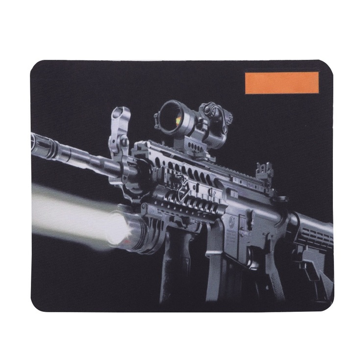 Rajzfilm pisztoly stílusú Groase irodai asztali alátét egérpad csúszásmentes egérpad otthoni irodához (MK-Q1)