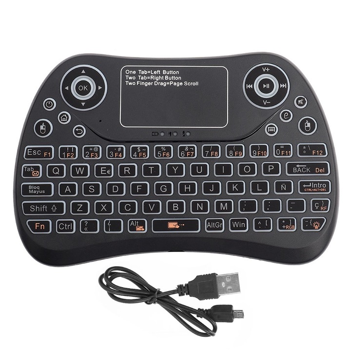 Tastatura portabila wireless Bluetooth Jormftte, ultra-subtire, impermeabila, verde