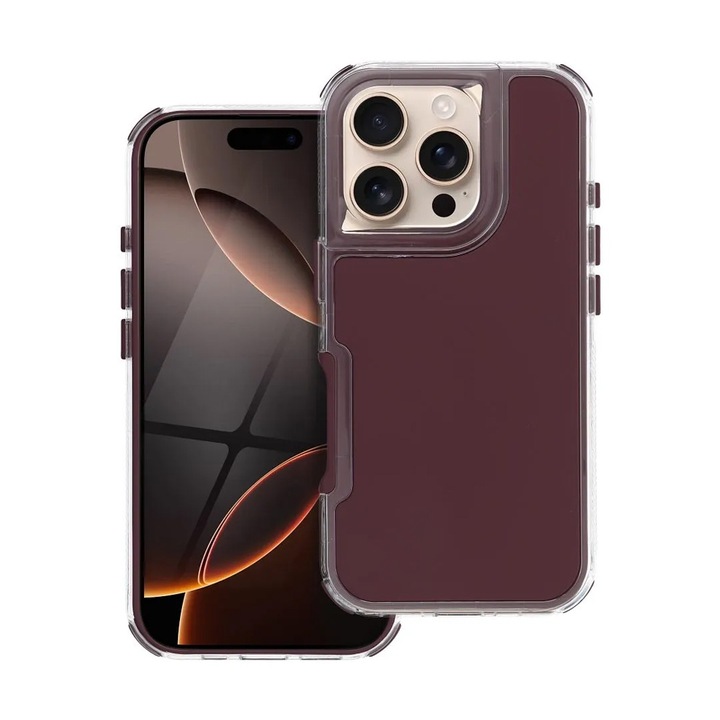 Калъф ArrayEX за Apple iPhone 16 Pro, ОПТИМАЛНО РЕШЕНИЕ, структура против кондензация, първокласен поликарбонат + гъвкав TPU, Optim Core Protection Tech, AntiShock, ярък цветен дизайн, няколко слоя за допълнителна защита, лилав