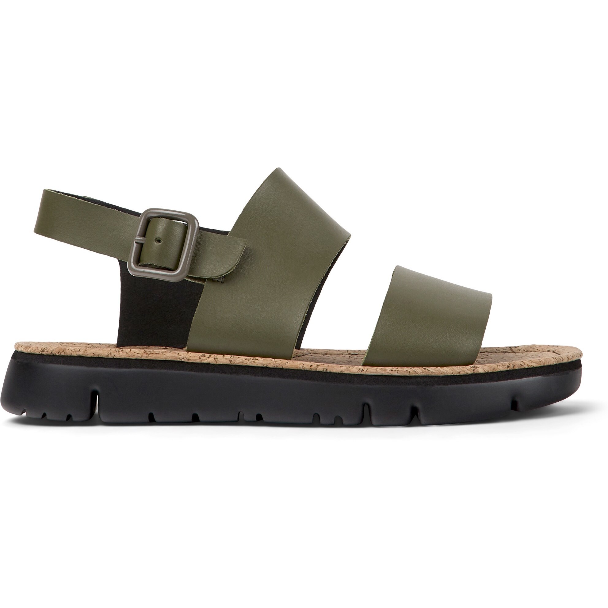 Camper, Sandale slingback de piele Oruga, Verde, 41