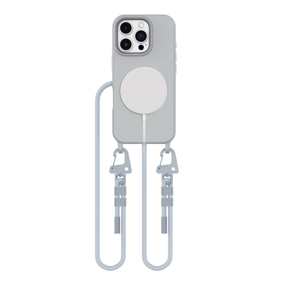Carcasa cu snur TECH-PROTECT MagNecklace MagSafe compatibila cu iPhone 16 Pro Max Grey