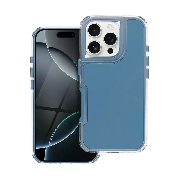 Husa ArrayEX pentru Apple iPhone 16 Pro Max, OPTIM SOLUTION, AntiShock, Straturi Multiple pentru Protectie Extra, Albastru