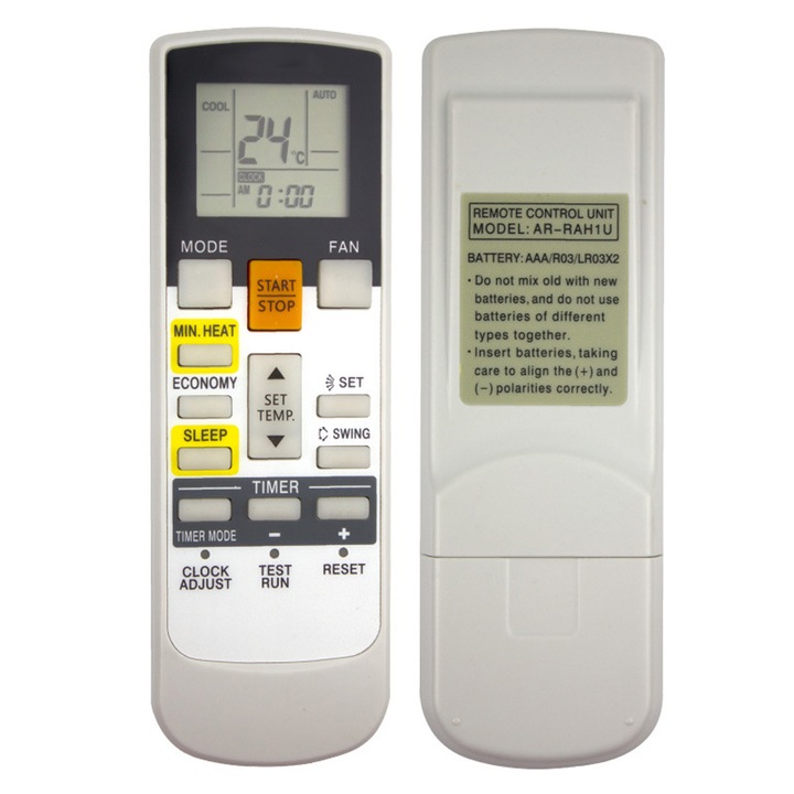 Резервно дистанционно управление за климатик, TNEAYWHE, съвместимо с модели Fujitsu, издръжлив ABS материал, лесно за употреба