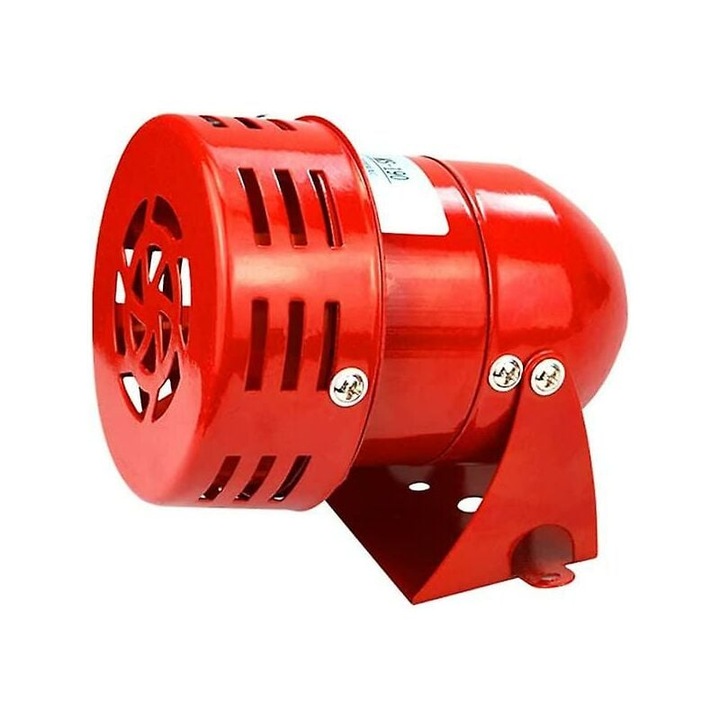 Алармена сирена 220V, Mmgoqqt, мощна, 120dB, червена, за външна употреба