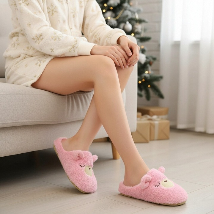 Papuci de camera pufosi 31508-02roz 110327, Roz, 36-39