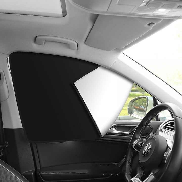 Set perdele auto pentru protectie solara, negru, 80x50x20cm, 2 bucati