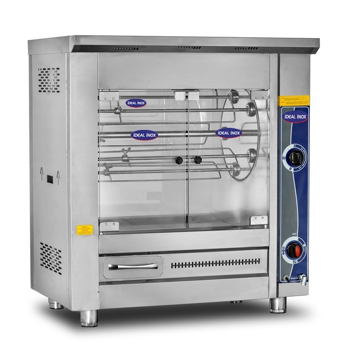 Rotisor profesional electric Ideal Inox 20 pui geam fata si spate