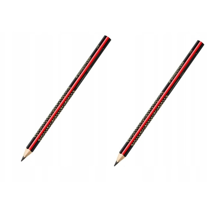 Set 2 Creioane Staedtler Jumbo 2B, 3mm, Negru / Rosu