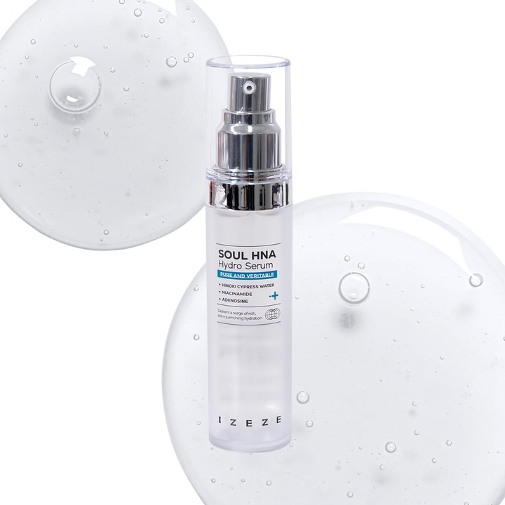 Ser regenerant si hidratant cu 8 straturi de Acid Hialuronic si Apa de Chiparos, Soul HNA Hydro, IZEZE, 30 ml