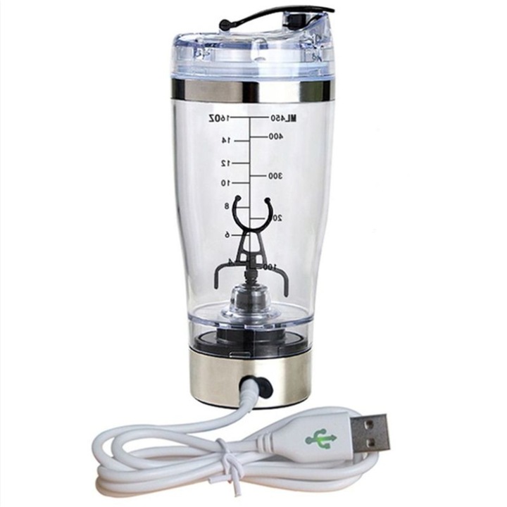 Екологична спортна чаша, 450 мл, преносим миксер, захранван с батерии, движение Tornado Vortex