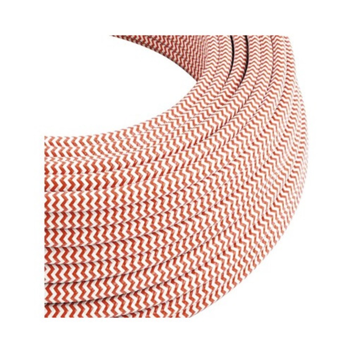 Cablu Creative-cables Myym (H03vv-f) 2x0, 75 Mm² Rosu/alb, Invelis Textil, Inel 3m