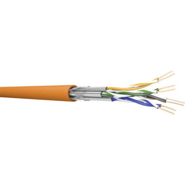 Cablu Retea Date Stp Cat 4x2xawg23/1 Draka Portocaliu, Inel 100m
