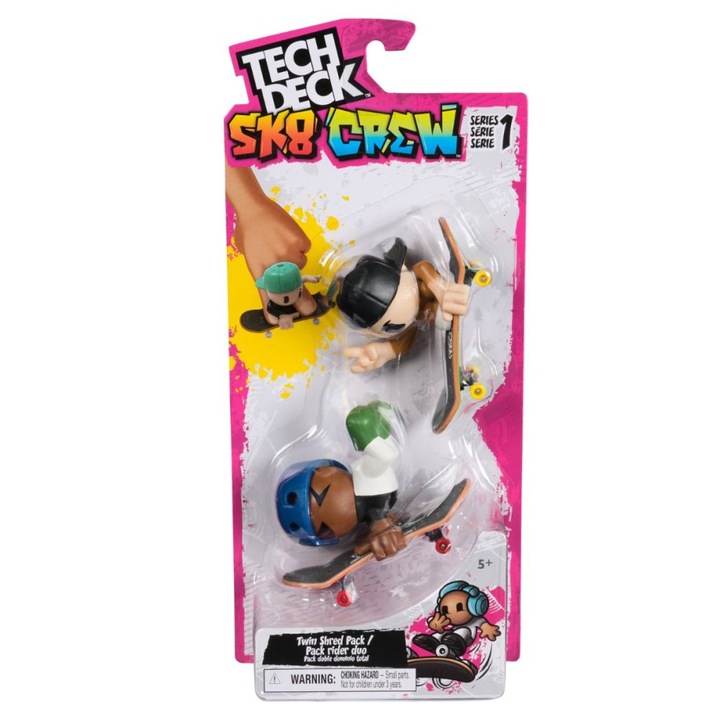 Tech Deck, SK8 Crew, комплект от 2 мини скейтборда с 2 фигурки, модел 1, SPM6071061-20148776