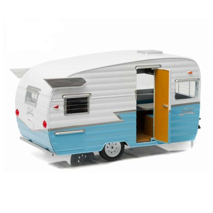 Rulota SHASTA AIRFLYTE 1961 albastru/alb SCARA 1/24 GREENLIGHT