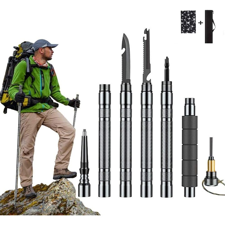 Bete trekking BGHYHYHI, aluminiu, 106x135cm, set ajustabil, maner ergonomic