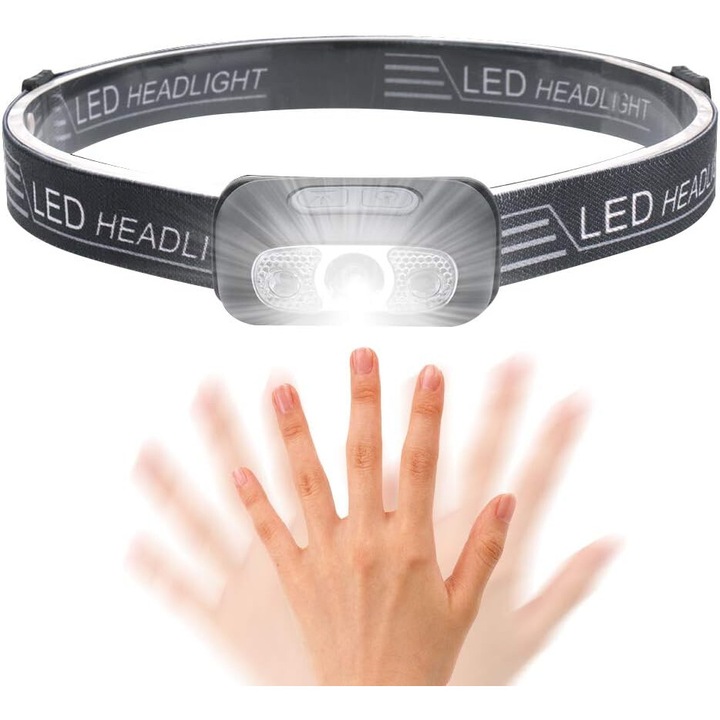 Lanterna cu senzor de miscare, Enforose, reincarcabila, ultra-usoara, rezistenta la apa, 60g