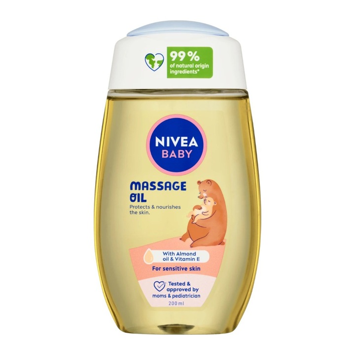 Set 2 x Ulei de Masaj pentru Copii, Nivea Baby, cu Ulei de Migdale si Vitamina E, 200 ml