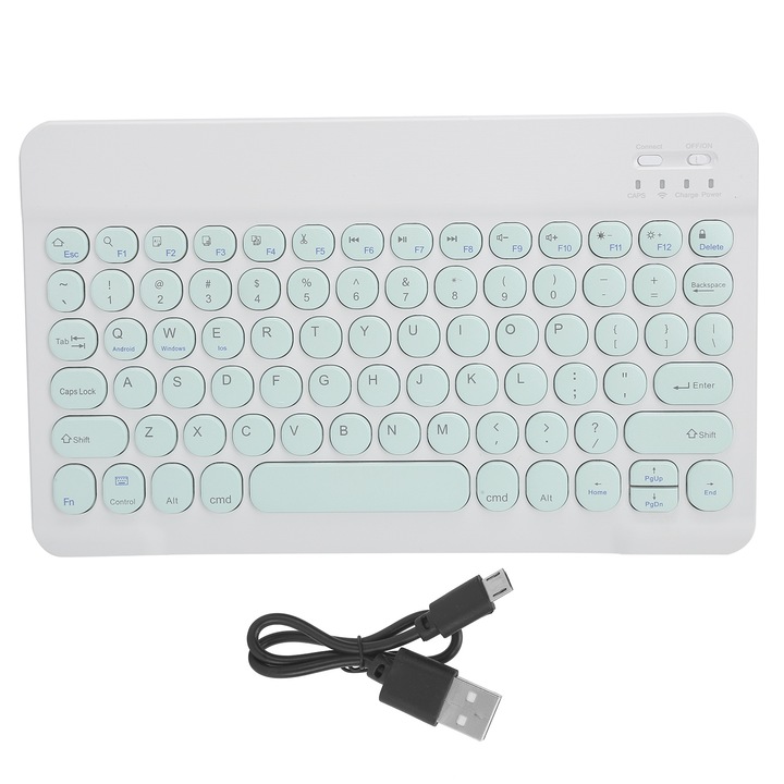 Tastatura mecanica Jormftte, 84 taste, 3 moduri, iluminare RGB, wireless Bluetooth, USB C