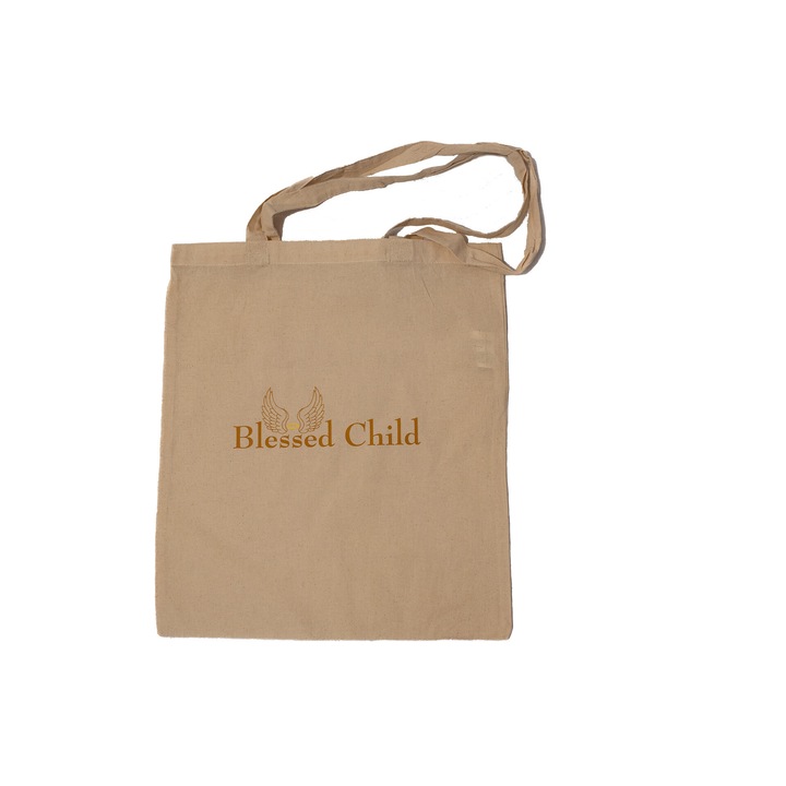 Csomagtartó táska, 37cm x 41cm, Natur, 100% pamut, barna logóval