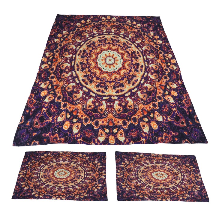 Jormftte ágyneműhuzat garnitúra, 3 részes, boho mintás, élénk színek, 220x260cm