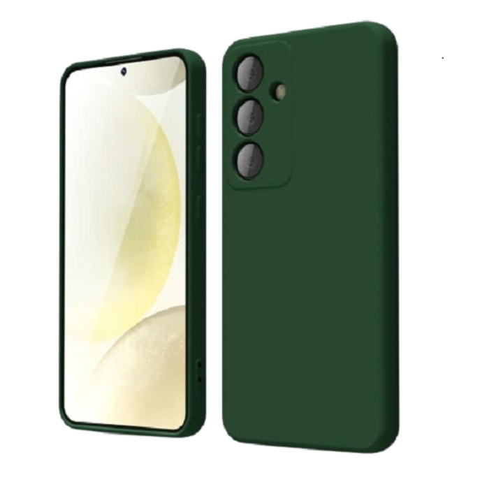 Szilikon védő telefontok mikroszálas belsővel, kompatibilis a Samsung Galaxy A15 5G Emerald Green telefonnal