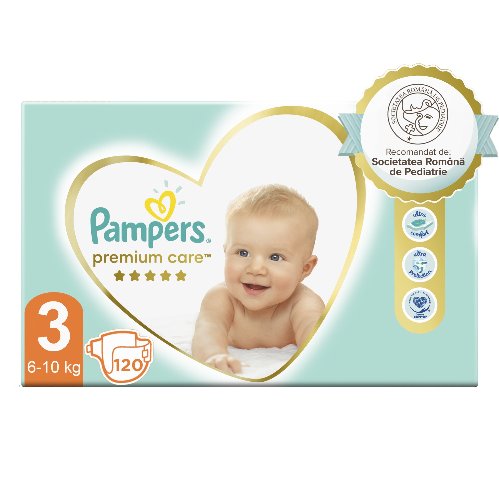 Scutece Pampers Premium Care Mega Box Marimea 3, 6-10 kg, 120 buc