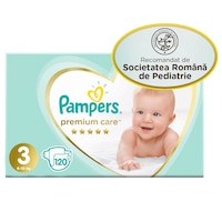 Scutece Pampers Premium Care Mega Box Marimea 3, 6-10 kg, 120 buc