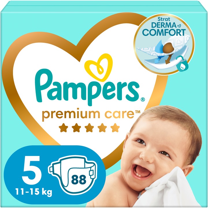 Scutece Pampers Premium Care Mega Box Marimea 5, 11-16 kg, 88 buc