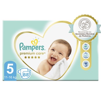 Scutece Pampers Premium Care Mega Box Marimea 5, 11-16 kg, 88 buc Scutece Pampers Premium Care Mega Box Marimea 5, 11-16 kg, 88 buc
